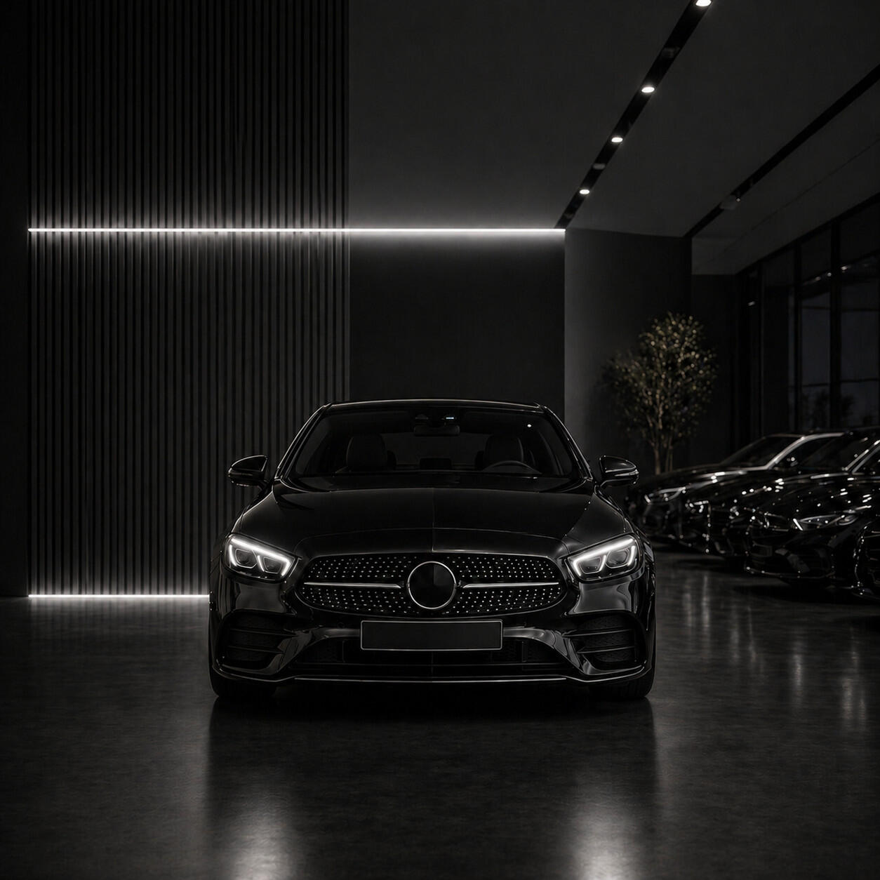 Luxusauto im Studio mit Details Luxusauto im Studio mit Details